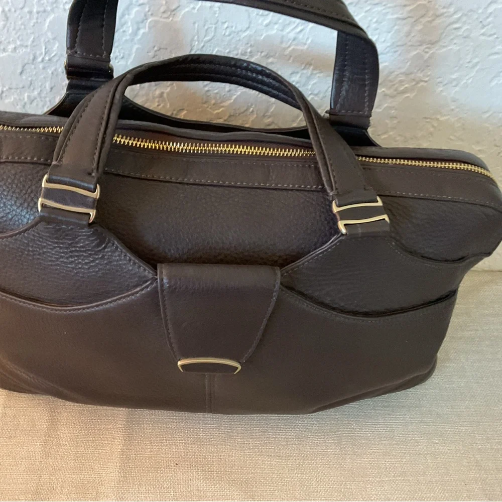 Tumi brown Leather briefcase double handle bag